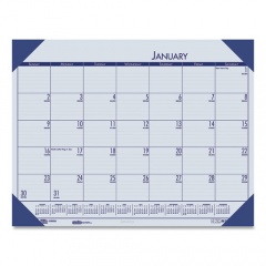 House of Doolittle EcoTones Recycled Monthly Desk Pad Calendar, 18.5 x 13, Ocean Blue Sheets/Corners, Black Binding, 12-Month (Jan to Dec): 2023 (124640)