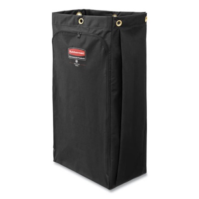 Rubbermaid Commercial Fabric Cleaning Cart Bag, 26 gal, 17.5" x 33", Black (1966888)