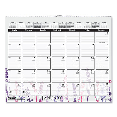House of Doolittle Recycled Wild Flower Wall Calendar, Wild Flowers Artwork, 15 x 12, White/Multicolor Sheets, 12-Month (Jan to Dec): 2026 (3469)