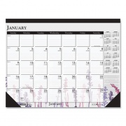 House of Doolittle Recycled Desk Pad Calendar, Wild Flowers Artwork, 18.5 x 13, White Sheets, Black Binding/Corners,12-Month (Jan-Dec): 2023 (1976)