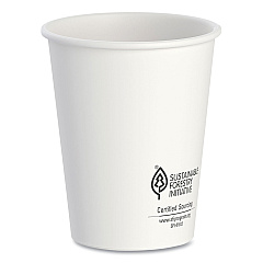 Solo Thermoguard Insulated Paper Hot Cups, 8 oz, White Sustainable Forest Print, 1,000/Carton (DCCDWTG8WCT)