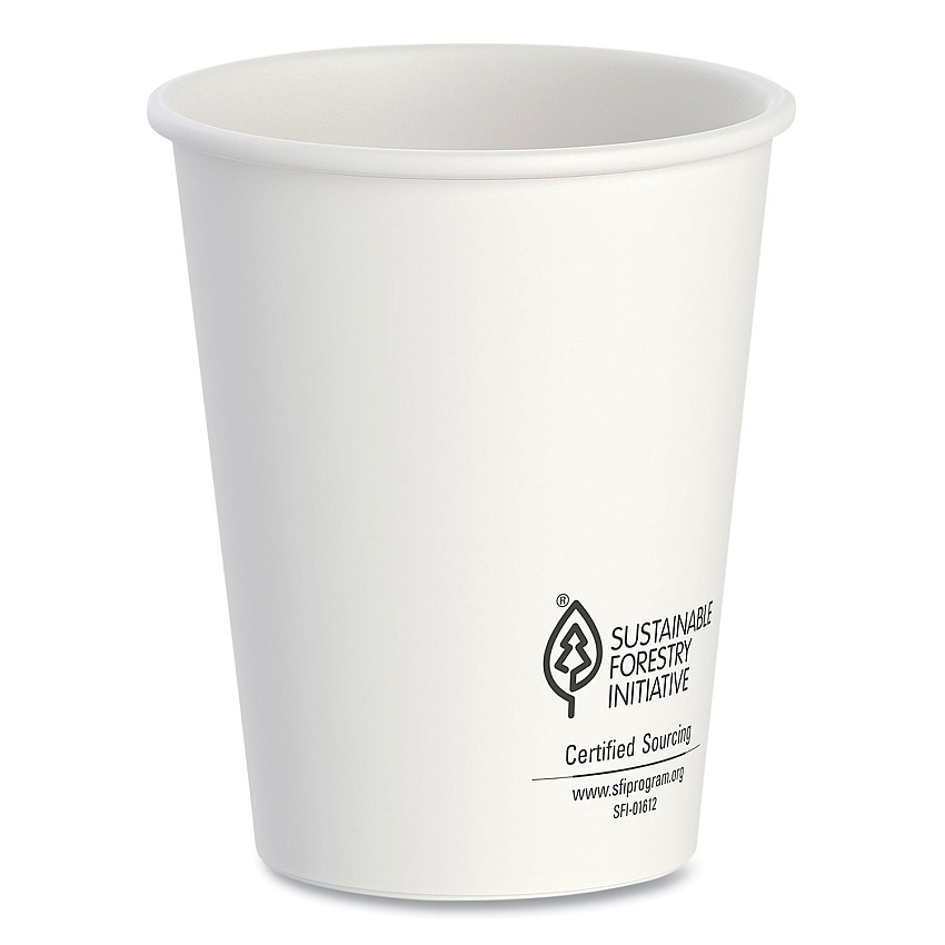 Solo Thermoguard Insulated Paper Hot Cups, 8 oz, White Sustainable Forest Print, 1,000/Carton (DCCDWTG8WCT)
