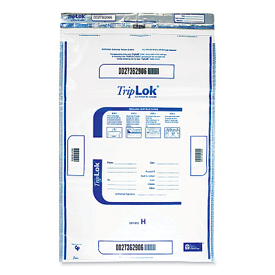 TripLOK Deposit Bag, Plastic, 12 x 16, Clear, 100/Pack (CNK585040)