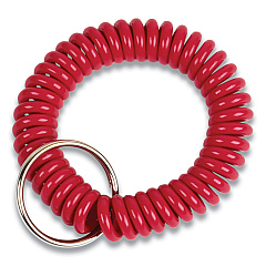 CONTROLTEK Wrist Key Coil Key Organizers, Red, 12/Pack (CNK565123)