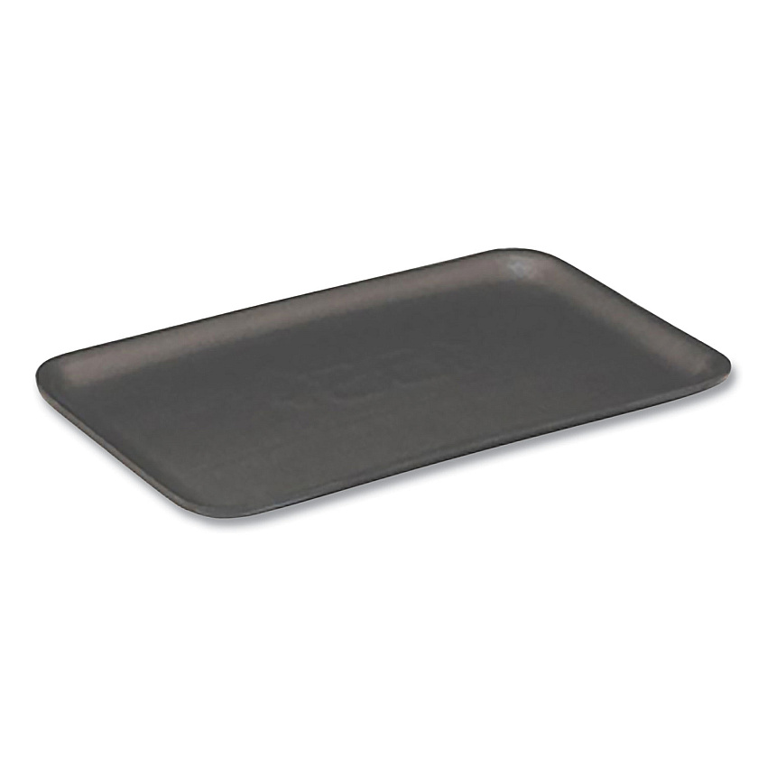 Pactiv Evergreen Supermarket Tray, #7S, 5.63 x 14.16 x 0.67, Black, Foam, 250/Carton (PCT0TFB07S00000)