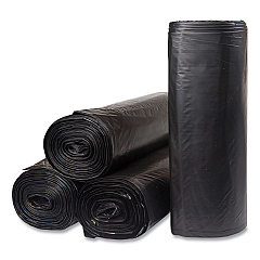 Inteplast Group Low-Density Commercial Can Liners, 45 gal, 1.2 mil, 40" x 46", Black, Interleaved Roll, 10 Bags/Roll, 10 Rolls/Carton (IBSECI404612K)