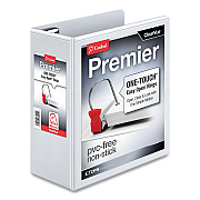 Cardinal Premier Easy Open ClearVue Locking Slant-D Ring Binder, 3 Rings, 4" Capacity, 11 x 8.5, White (CRD10340)