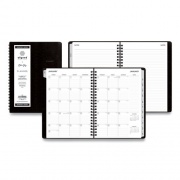 Blue Sky Aligned Monthly Planner with Contacts Page and Extra Notes Pages, 8.63 x 5.88, Black Cover, 12-Month (Jan to Dec): 2023 (123852)