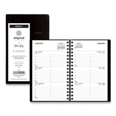 Blue Sky Aligned Weekly Contacts Planner, 6 x 3.5, Black Cover, 12-Month (Jan to Dec): 2023 (123854)