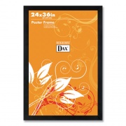 DAX Flat Face Wood Poster Frame, Clear Plastic Window, 24 x 36, Black Border (286036X)