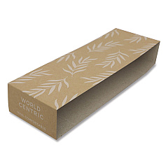 Fiber Container Sleeves, World Centric Leaf Design, 7.5" x 10" x 3.25", Natural, Paper, 800/Carton (WORSLPATR60)