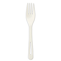 World Centric TPLA Compostable Cutlery, Fork, 6.3", White, 1,000/Carton (WORFOPS6)