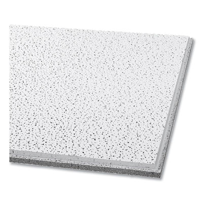 Armstrong Fine Fissured Ceiling Tiles, Non-Directional, Angled Tegular (0.94"), 24" x 24" x 0.63", White, 16/Carton (ACK1732)