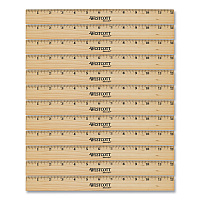 Westcott Beveled Wood Ruler, Standard, 12" Long, Natural Hardwood, 12/Pack (ACM17720)