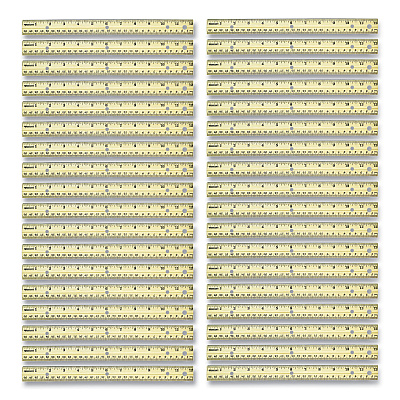 Westcott Three-Hole Punched Wood Ruler, Standard/Metric, 12" (30 cm) Long, Natural Wood, 36/Box (ACM17724)