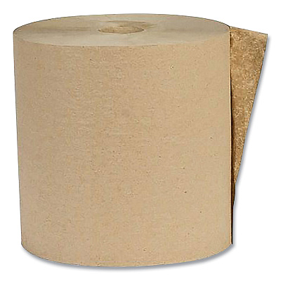 Eco Green Recycled Hardwound Paper Towels, 1-Ply, 7.88" x 800 ft, 1.6 Core, Kraft, 6 Rolls/Carton (APAAPVEK80166)