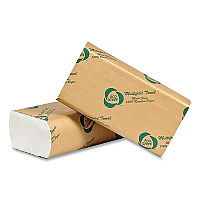 Eco Green Recycled Multifold Paper Towels, 1-Ply, 9.5 x 9.5, White, 250/Pack, 16 Packs/Carton (APAEW416)