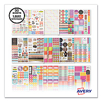 Avery Planner Sticker Variety Pack for Moms, Budget, Family, Fitness, Holiday, Work, Assorted Colors, 1,820/Pack (AVE6780)