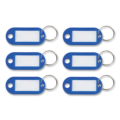 Advantus Key Tags Label Window, 0.88 x 0.19 x 2, Dark Blue, 6/Pack (AVTKEY98019)