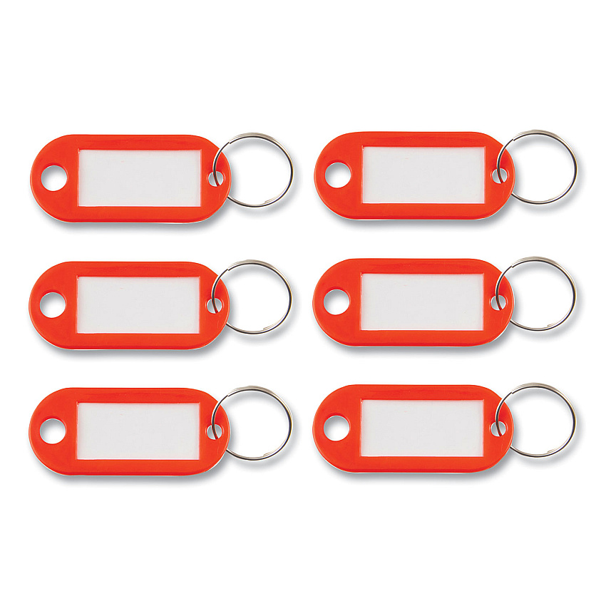 Advantus Key Tags Label Window, 0.88 x 0.19 x 2, Red, 6/Pack (AVTKEY98018)