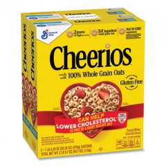 Cheerios Whole Grains Oat Cereal, 20.35 oz Box, 2/Pack (GEM43509)