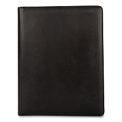 Bond Street Faux-Leather Padfolio with Solar Calculator, 9 x 12 Pad, 9.75 x 12.5, Black (BND5040BSBLACK)