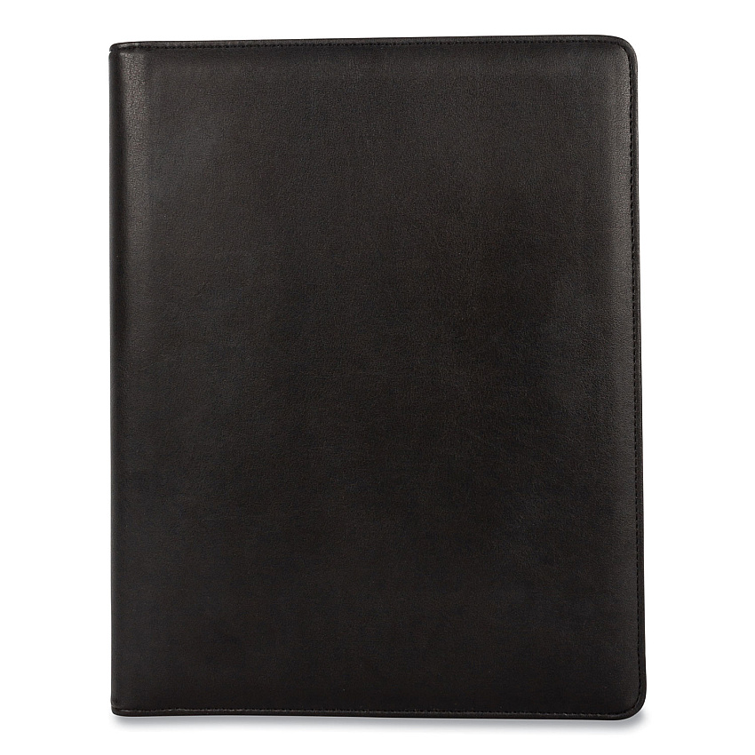Bond Street Faux-Leather Padfolio with Solar Calculator, 9 x 12 Pad, 9.75 x 12.5, Black (BND5040BSBLACK)