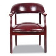 Boss Ivy League Executive Captain's Chair, 24" x 26" x 31", Burgundy Seat, Burgundy Back, Cherry Base (B9540BY)