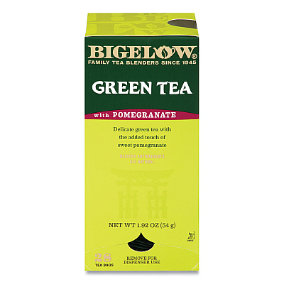 Bigelow Green Tea with Pomegranate, 0.07 oz Tea Bag, 28/Box (BTCRCB10363)