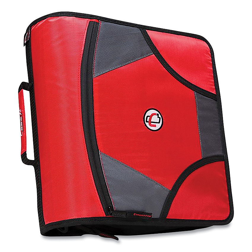 Case it King Size Mighty Zip Tab Binder, 3 Rings, 4" Capacity, 11 x 8.5, Red (CAED186RED)