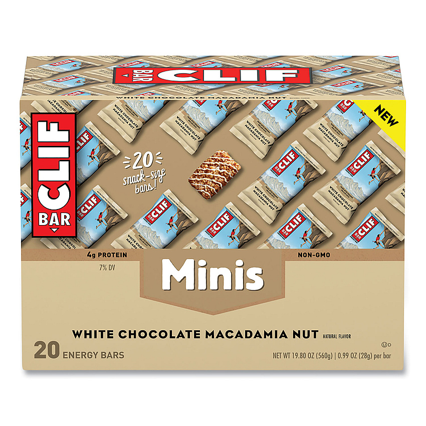 CLIF Bar Energy Bar Minis, White Chocolate Macadamia Nut, 1 oz, 20/Box (CBCCCC37295)