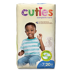 Cuties Premium Jumbo Diapers, Size 7, 41 lbs and Up, 80/Carton (CTJCRD701)