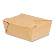 Dixie Reclosable One-Piece Natural-Paperboard Take-Out Box, 6.75 x 5.44 x 3.5, Brown, 300/Carton (8TOC)