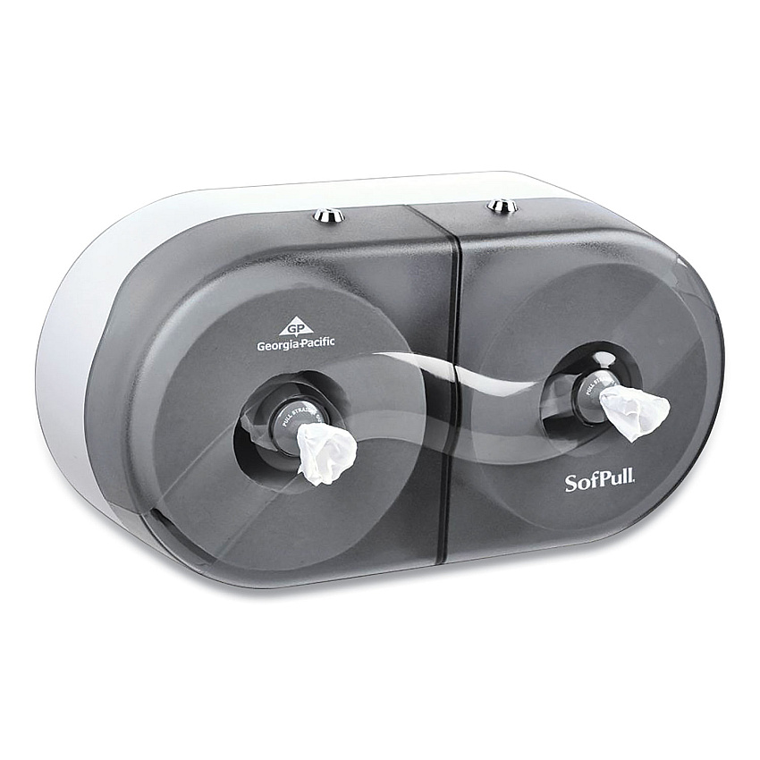 Georgia Pacific Professional SofPull Twin High-Capacity Center-Pull Dispenser, 20.13 x 7 x 10.75, Smoke (GPC56509)