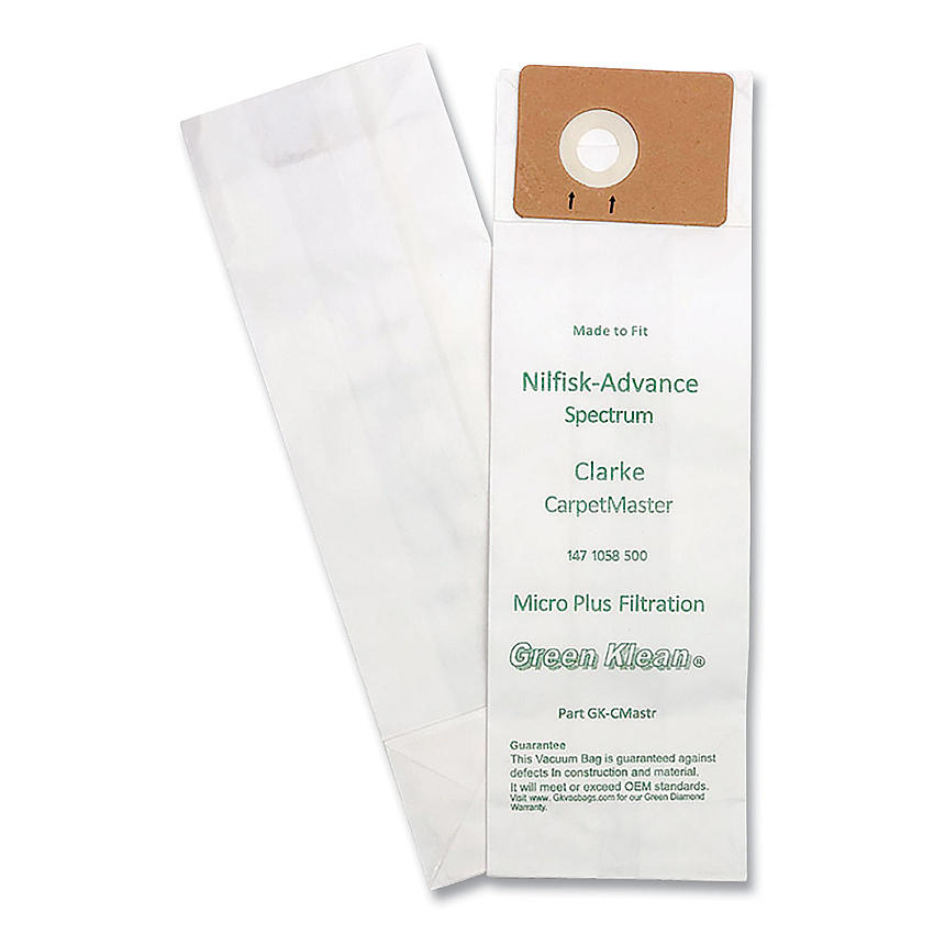 Green Klean Replacement Vacuum Bags, Fits Advance Spectrum/Clarke CarpetMaster, 10/Pack (GRKCMASTRP)