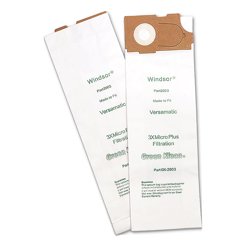 Green Klean Replacement Vacuum Bags, Fits AllStar Javelin/Triple S Prosense II/Windsor Versamatic, 10/Pack (GRK2003P)