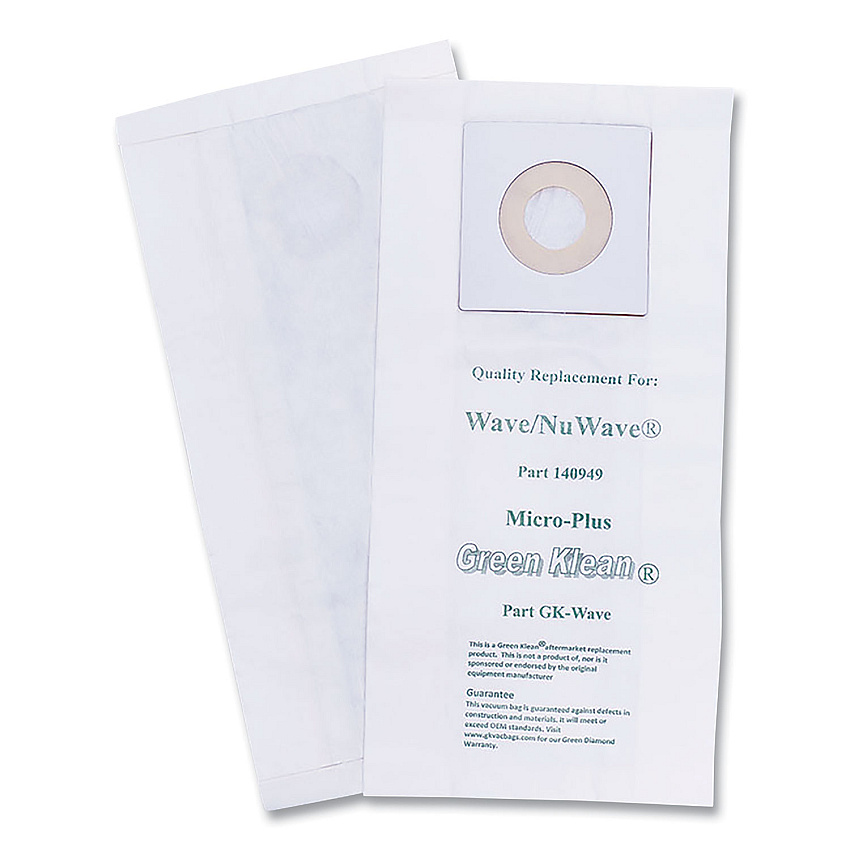 Green Klean Replacement Vacuum Bags, Fits Windsor Chariot iVac/Nuwave, 10/Pack (GRKWAVEP)