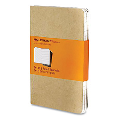 Moleskine Cahier Journal, 1-Subject, Narrow Rule, Brown Kraft Cover, (32) 5.5 x 3.5 Sheets, 3/Pack (HBG704925)