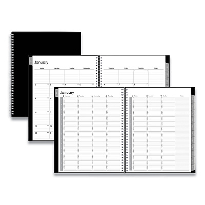 Blue Sky Enterprise Weekly Appointment Planner, 11 x 8.5, Black Cover, 12-Month (Jan to Dec): 2026 (111289)