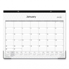 Blue Sky Enterprise Desk Pad, Geometric Artwork, 22 x 17, White/Gray Sheets, Black Binding, Clear Corners, 12-Month (Jan-Dec): 2023 (111294)