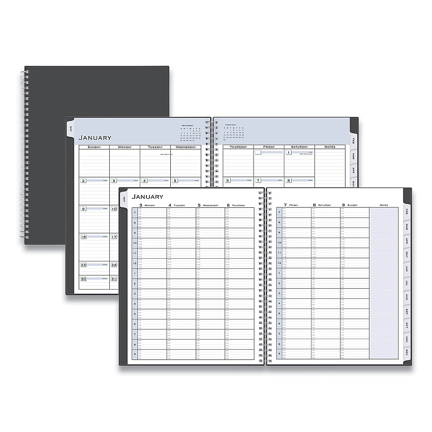 Blue Sky Passages Appointment Planner, 11 x 8.5, Charcoal Cover, 12-Month (Jan to Dec): 2026 (100009)