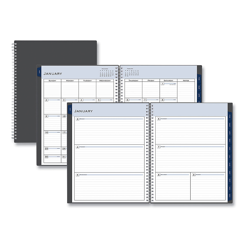 Blue Sky Passages Weekly/Monthly Planner, 11 x 8.5, Charcoal Cover, 12-Month (Jan to Dec): 2026 (100008)