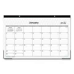 Blue Sky Enterprise Desk Pad, Geometric Artwork, 17 x 11, White/Gray Sheets, Black Binding, Clear Corners, 12-Month (Jan to Dec): 2026 (111293)
