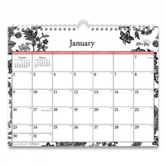 Blue Sky Analeis Wall Calendar, Analeis Floral Artwork, 11 x 8.75, White/Black/Coral Sheets, 12-Month (Jan to Dec): 2023 (100028)