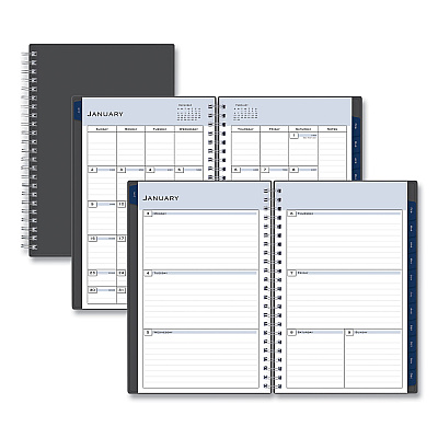 Blue Sky Passages Weekly/Monthly Planner, 8 x 5, Charcoal Cover, 12-Month (Jan to Dec): 2026 (100010)