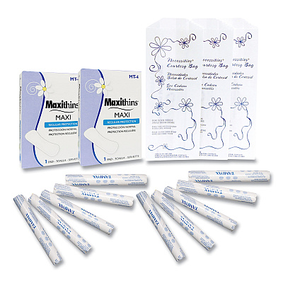 HOSPECO Vended Menstrual Care Refill Kit, 60 Pads, 60 Tampons, 60 Disposable Bags, 180/Carton (HOSMT180)