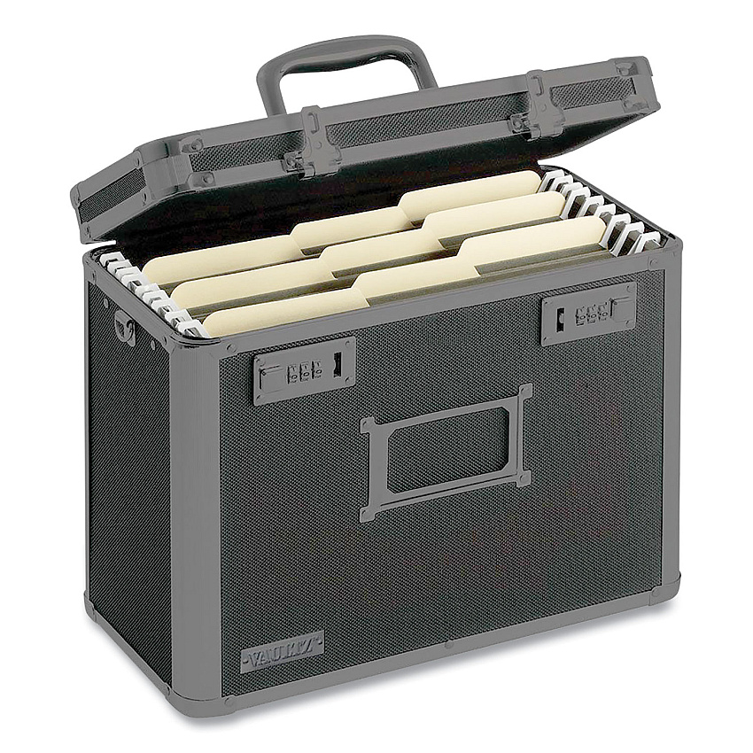 Vaultz Locking Personal File Tote, Letter, 7.25 x 13.75 x 12.5, Tactical Black (IDEVZ00310)