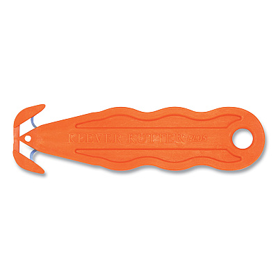 Klever Kutter Kurve Blade Plus Safety Cutter, 5.75" Plastic Handle, Orange, 10/Box (KLVPLS100G)