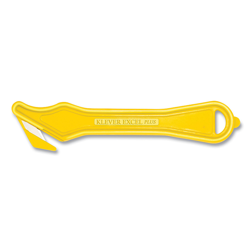 Klever Kutter Excel Plus Safety Cutter, 7" Plastic Handle, Yellow, 10/Pack (KLVPLS40030Y)