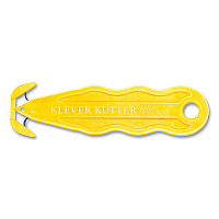 Klever Kutter Kurve Blade Plus Safety Cutter, 5.75" Plastic Handle, Yellow, 10/Box (KLVPLS100Y)